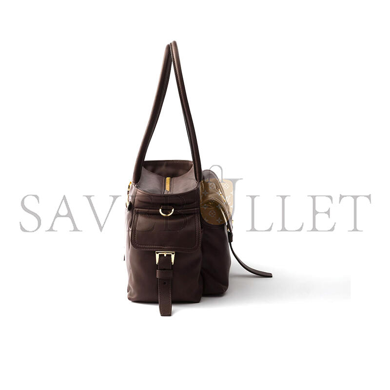 PRADA EXPLORE MEDIUM NAPPA LEATHER TOTE BAG 1BG596 (31*17*11cm)